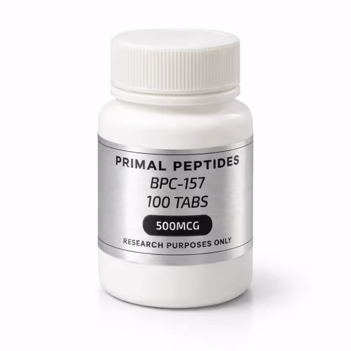 Comprimés BPC-157 500mcg × 100 tabs — flacon de matériau de référence analytique