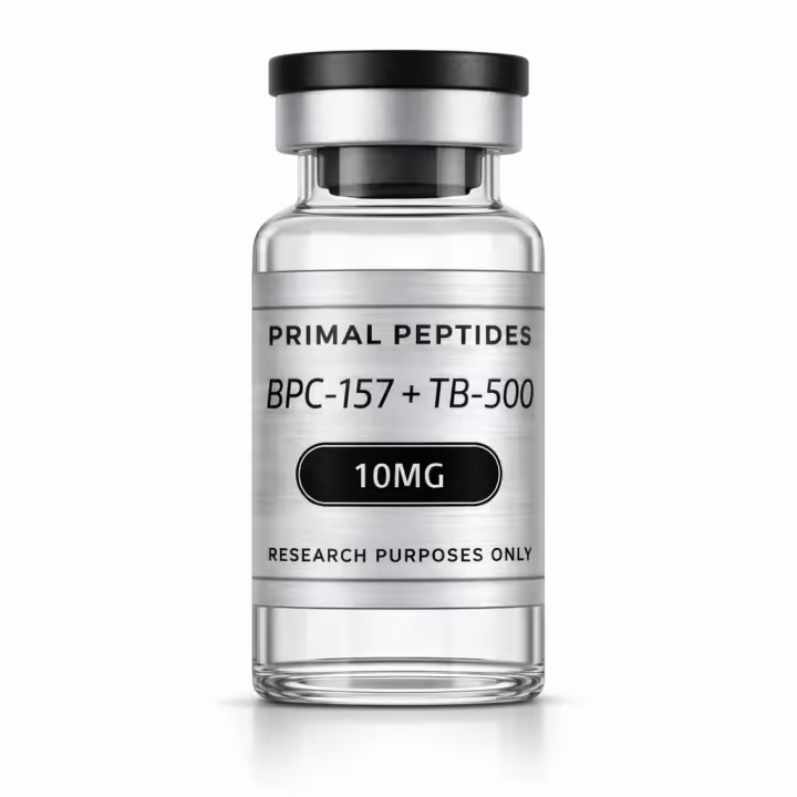 BPC-157 + TB-500 10mg — flacon de matériau de référence analytique
